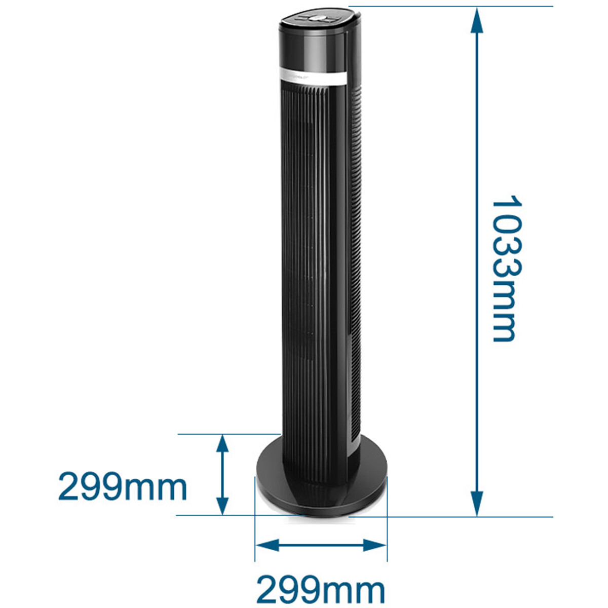 Ventilator - Aigi Islo - 35W - Tafelventilator - Staand - Rond - Mat Zwart - Kunststof