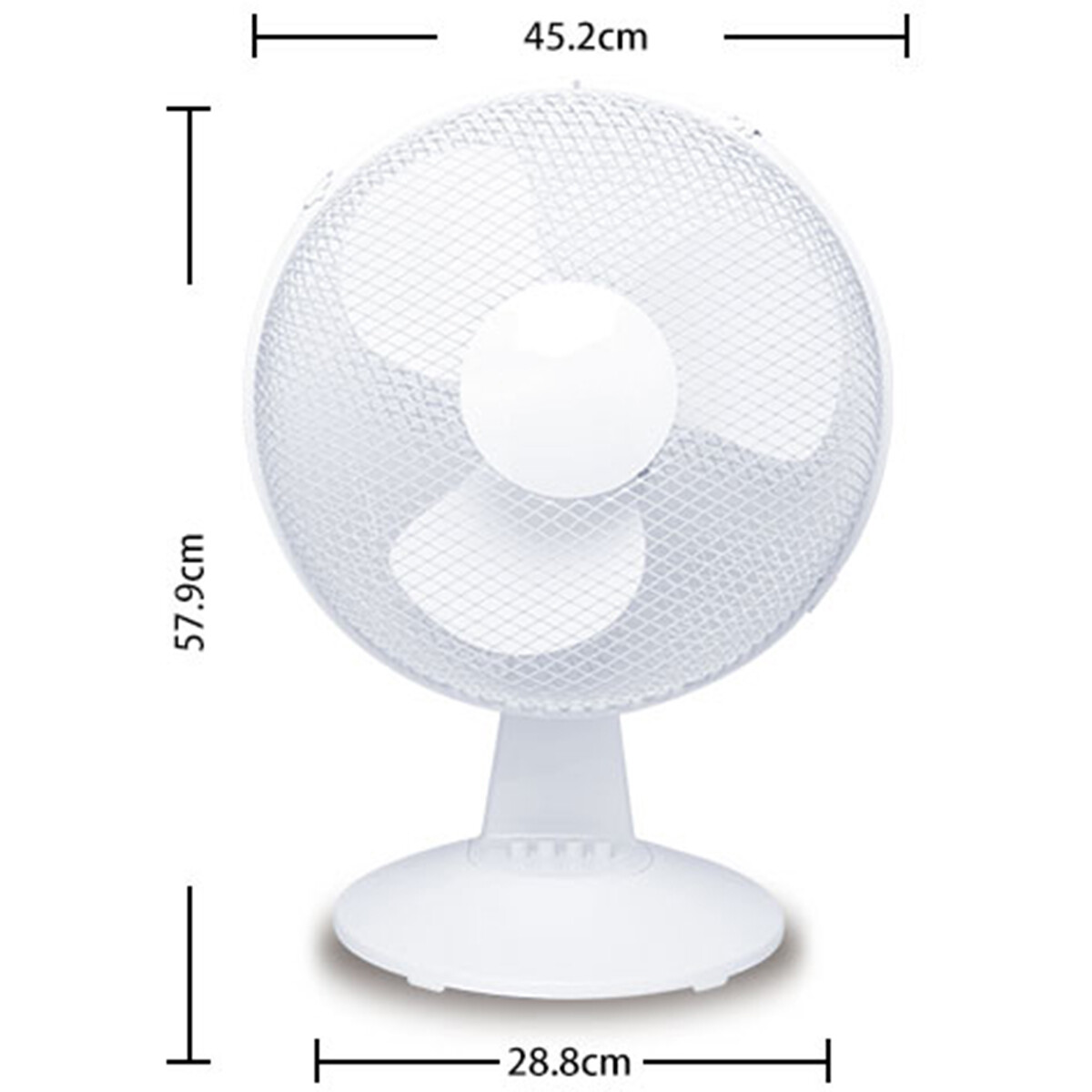 Ventilator - Aigi Lyno - 40W - Tafelventilator - Staand - Rond - Mat Wit - Kunststof