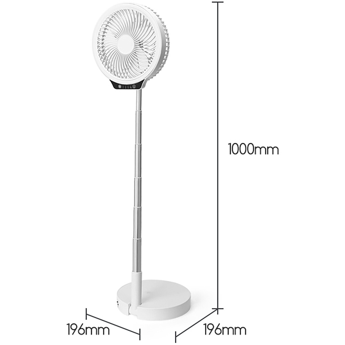 Ventilator Draadloos - Aigi Malina - Statiefventilator - Tafelventilator - USB Oplaadbaar - Inklapbaar - Hoogte Verstelbaar - Wit