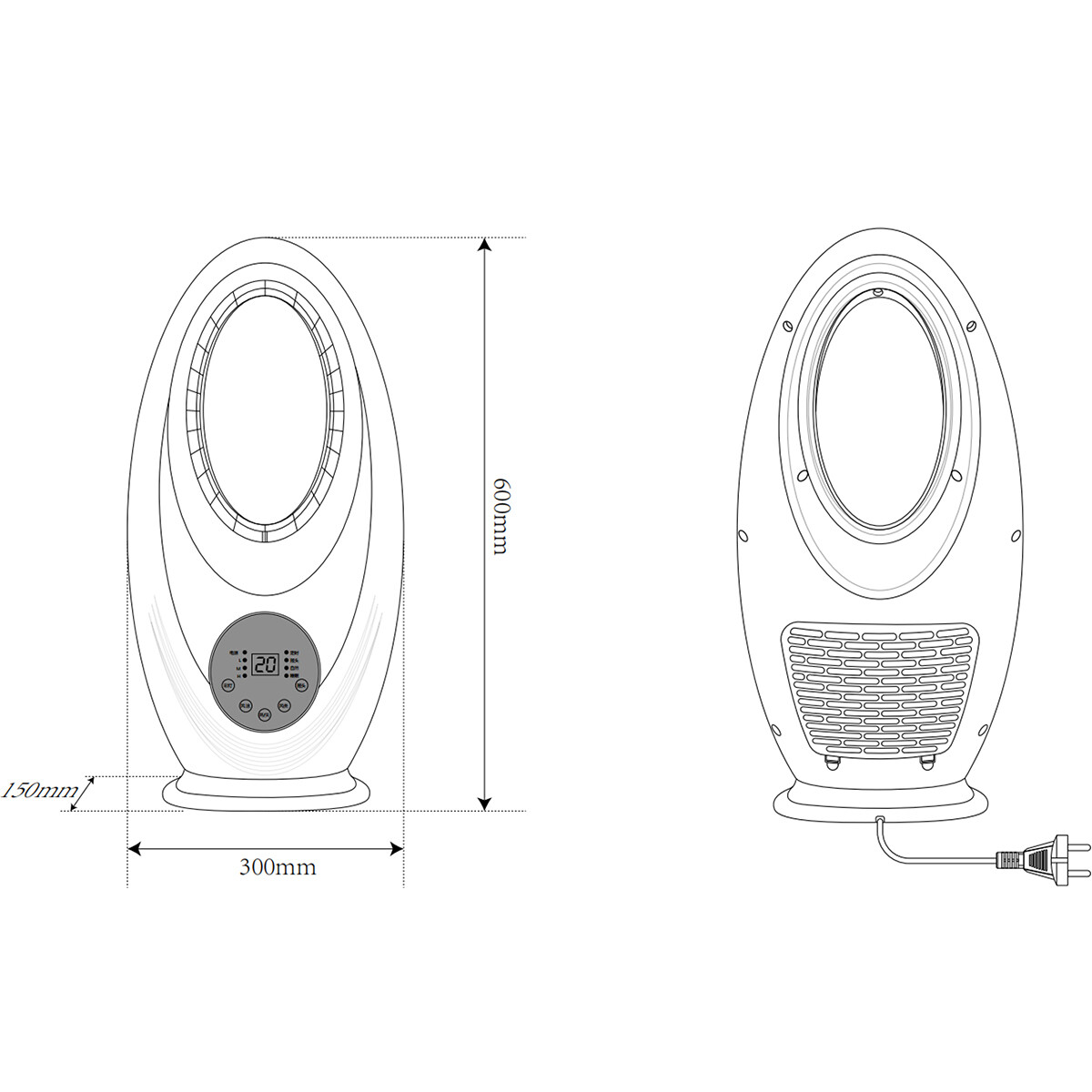 Ventilator - Trion Anvio - 3W - Torenventilator - Afstandsbediening - Timer - Staand - RGBW - Rond - Wit - Kunststof