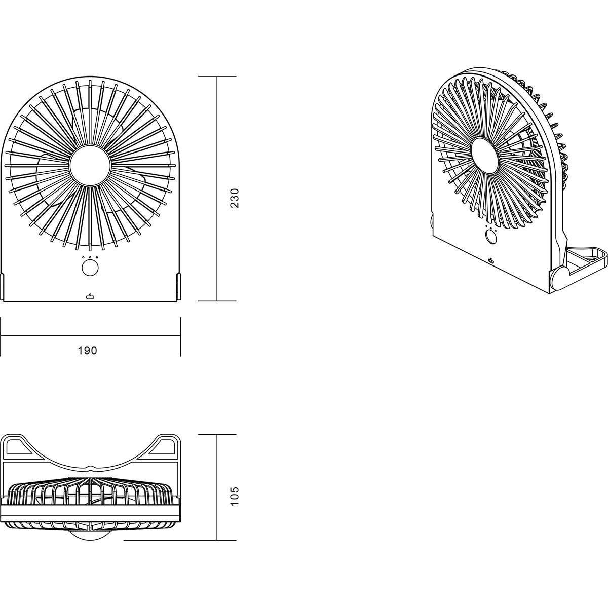 Ventilator - Trion Breezi - Tafelventilator - Staand - Rechthoek - Mat Groen - Kunststof