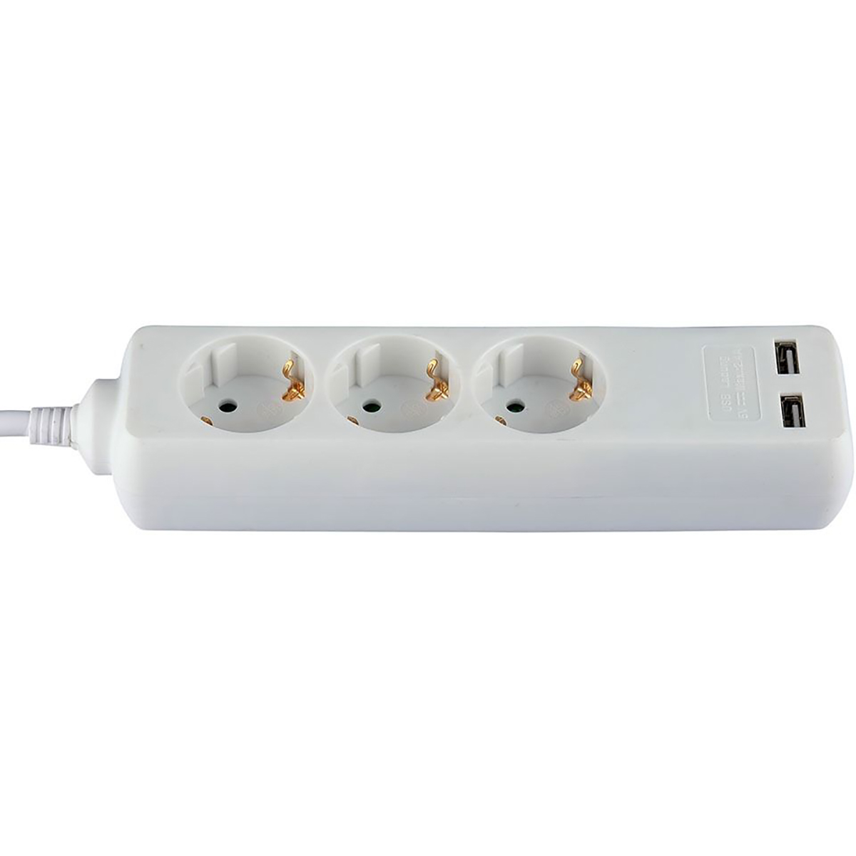 Stekkerdoos met USB - Verlengsnoer met USB - Viron Serino - 3680W - 3 Stopcontacten - 1.5 Meter - Wit | Nederland