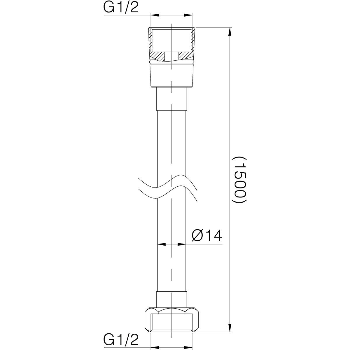 Wiesbaden 304 Doucheslang - 150cm - RVS