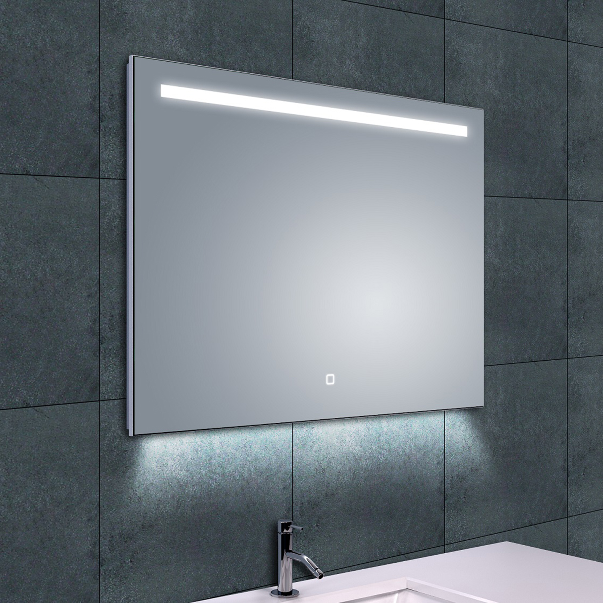 Wiesbaden Ambi One Spiegel Met LED - Dimbaar - Spiegelverwarming - Rechthoek - 80x60cm