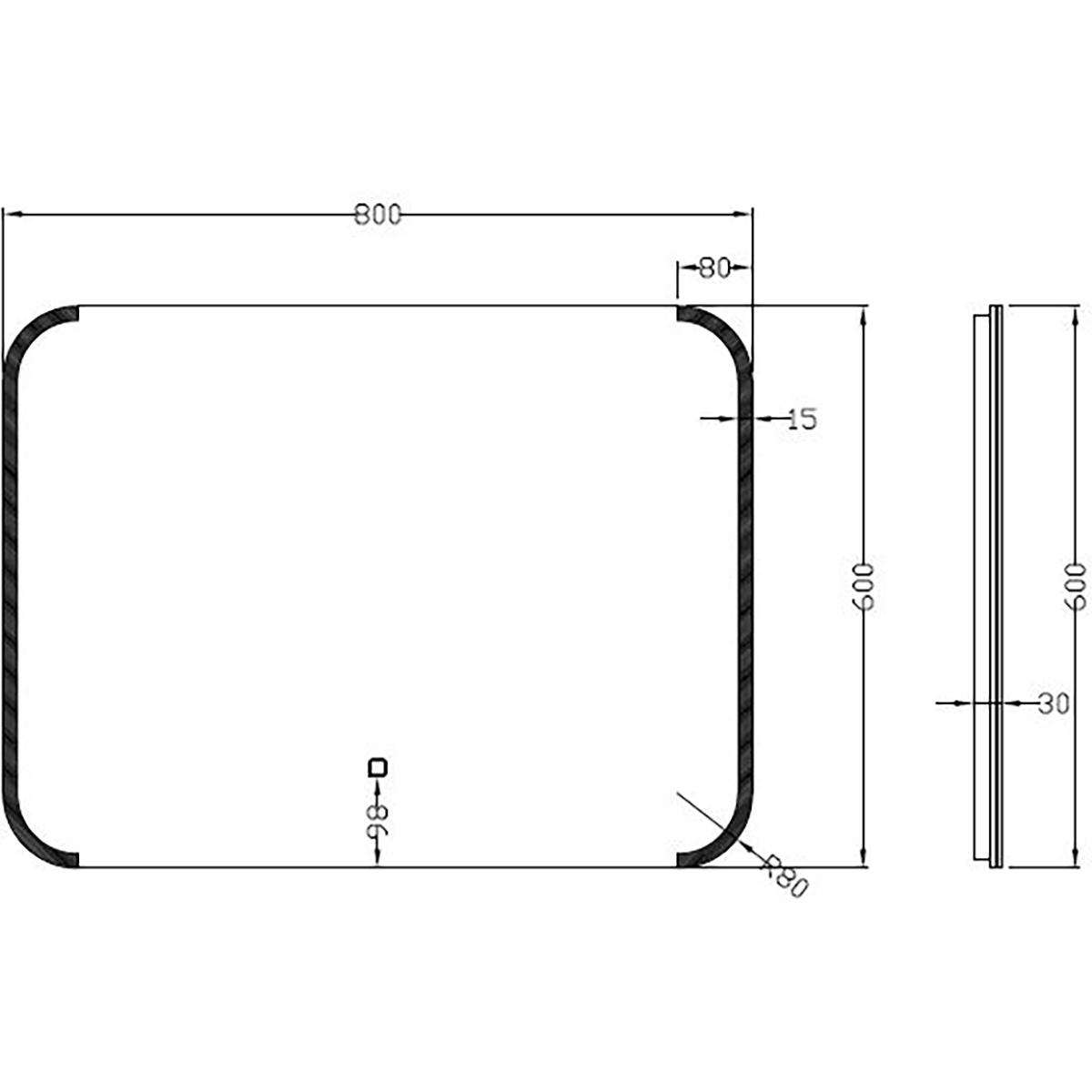 Wiesbaden Bracket Spiegel Met LED - Dimbaar - Spiegelverwarming - Rechthoek - 80x60cm