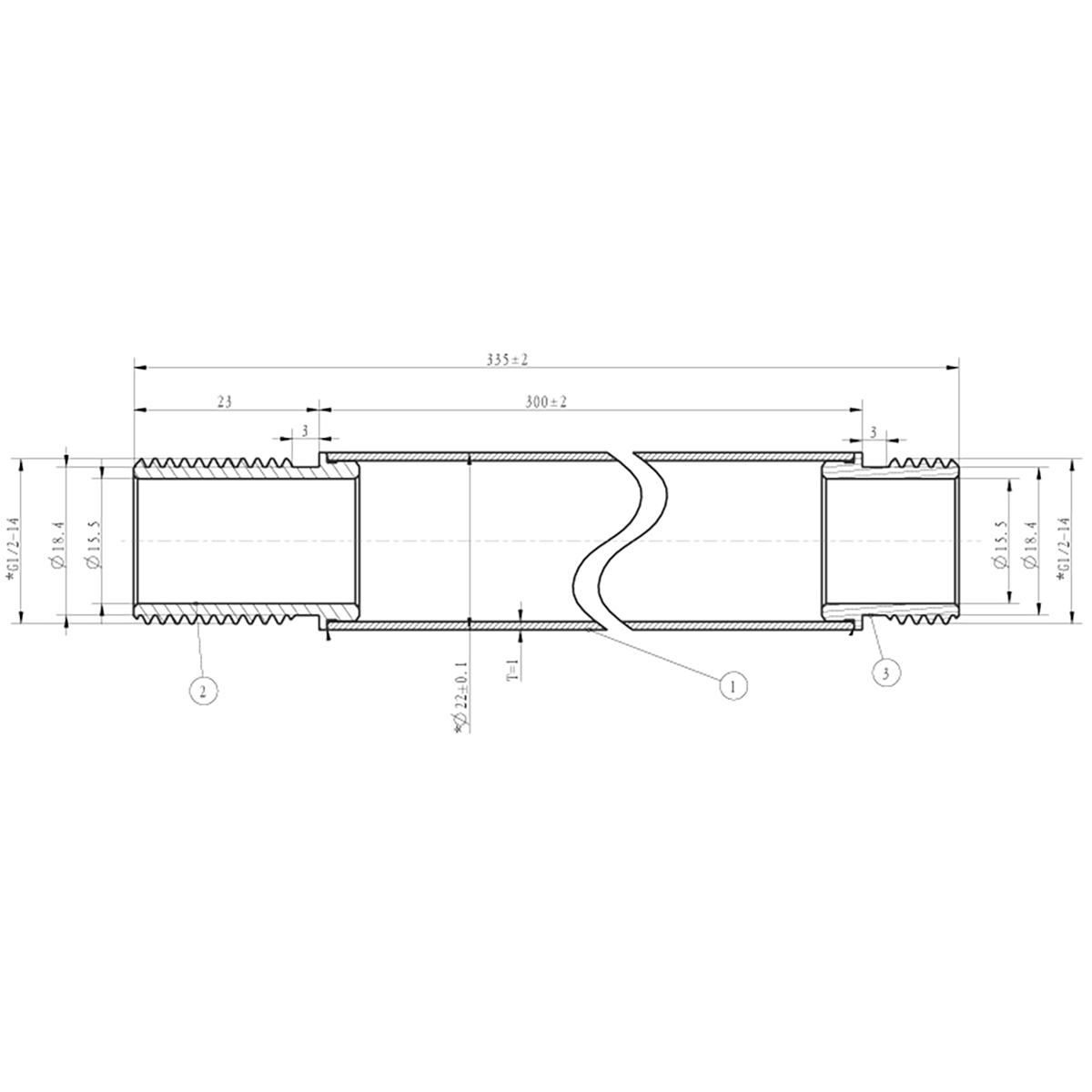 Wiesbaden Caral Douchearm met Plafondbevestiging - 30cm - Chroom