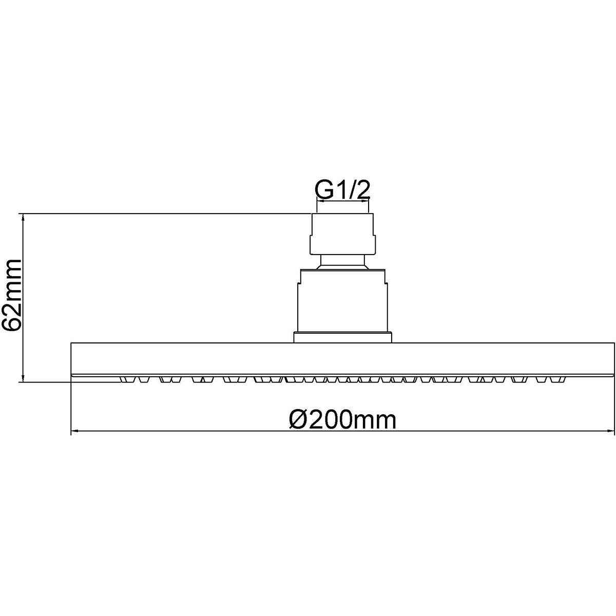 Wiesbaden Caral Hoofddouche - Rond - 20x1.2cm - Geborsteld Messing