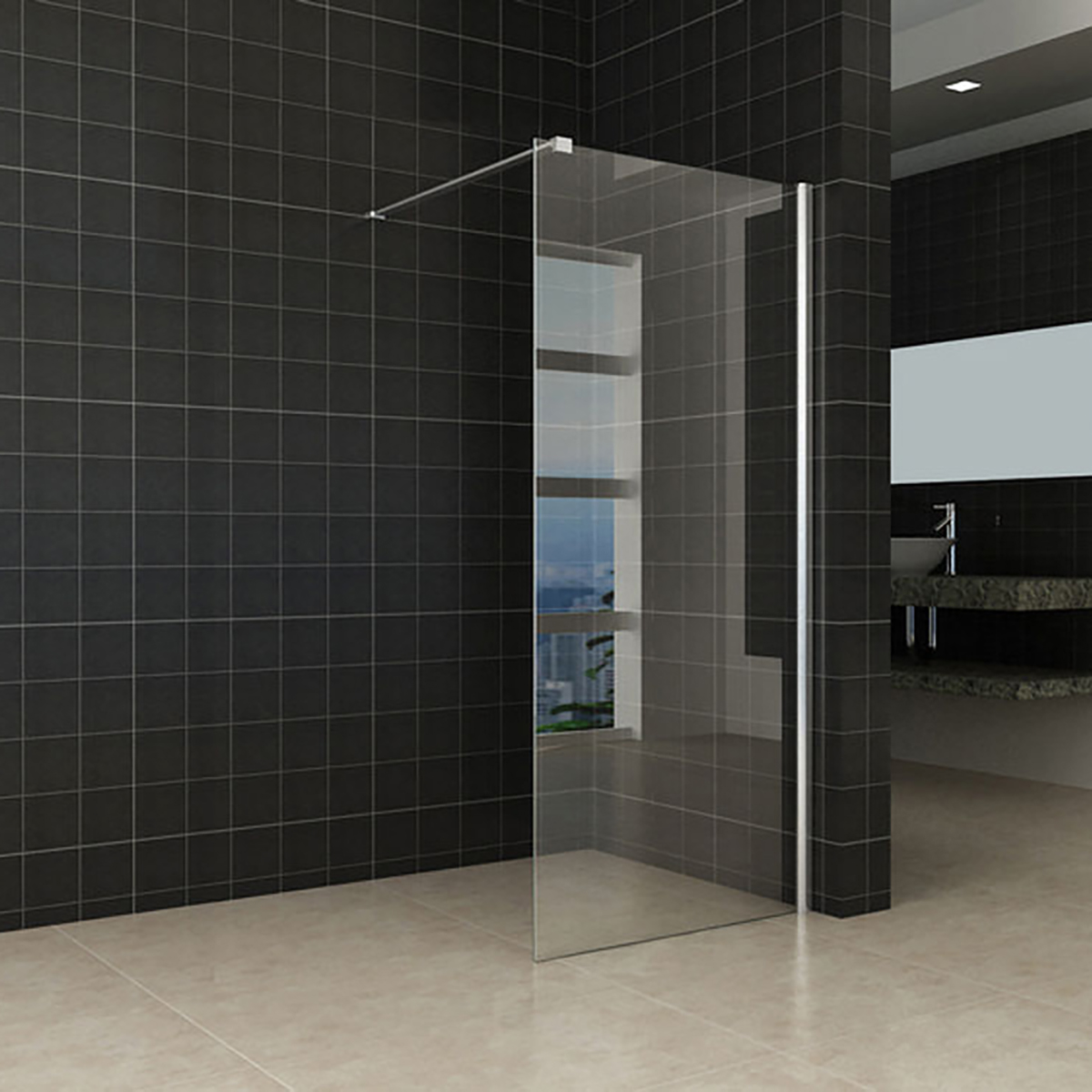 Wiesbaden Comfort Inloopdouche - 800x2000x10mm - Nano - Helder Glas/Chroom