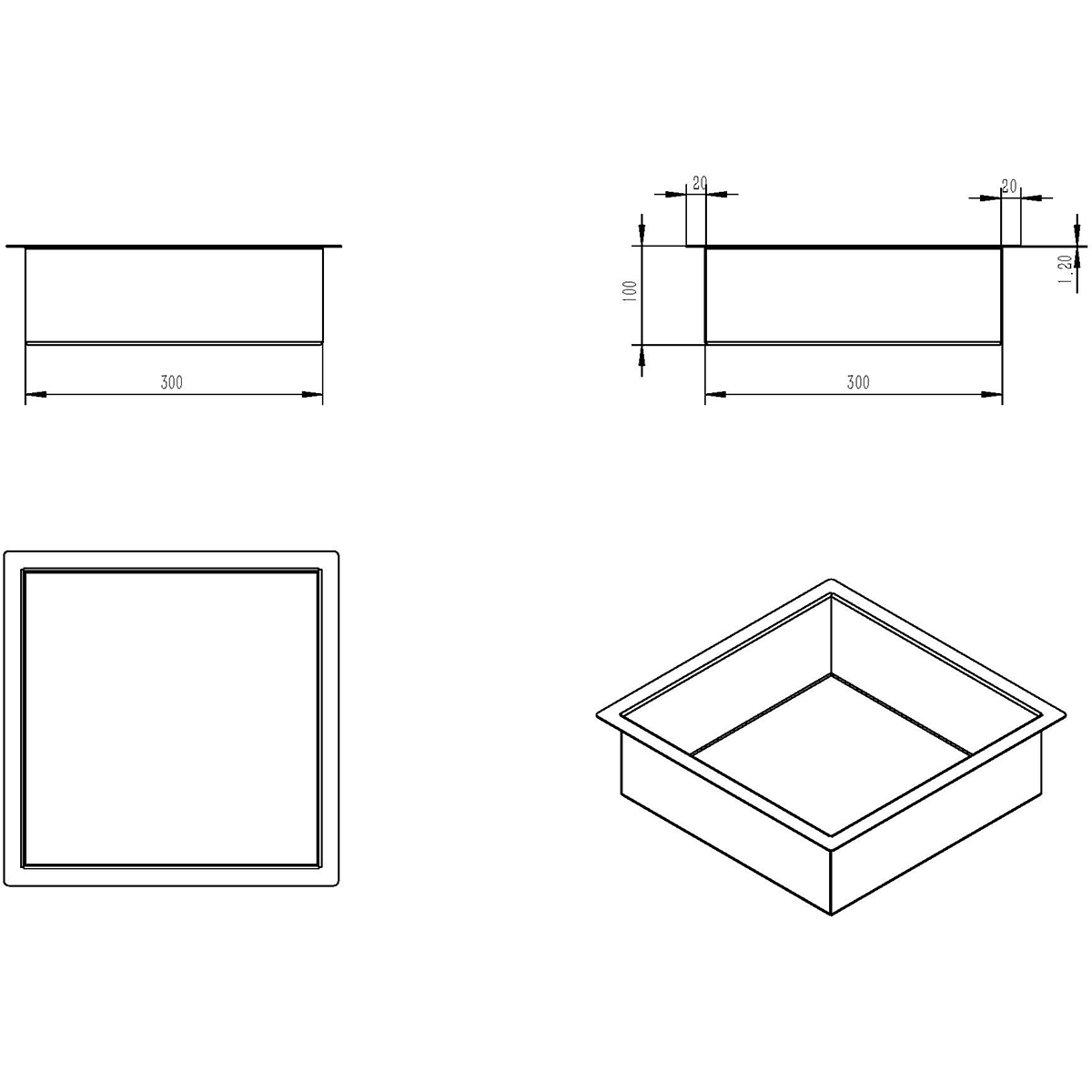 Wiesbaden Demis Inbouwnis - 30x30x10cm - Mat Wit