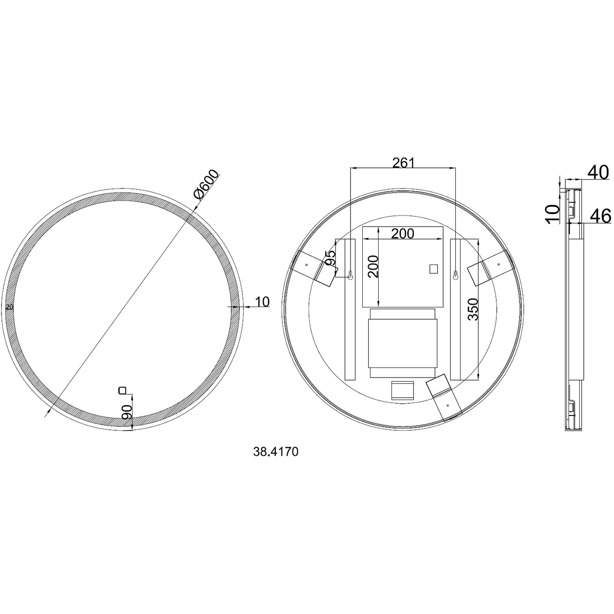 Wiesbaden Maro Spiegel Met LED - Dimbaar - Spiegelverwarming - Rond - 60cm - Mat Zwart