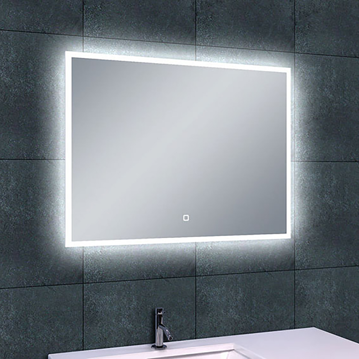 Wiesbaden Quatro Spiegel Met LED - Dimbaar - Spiegelverwarming - Rechthoek - 80x60cm