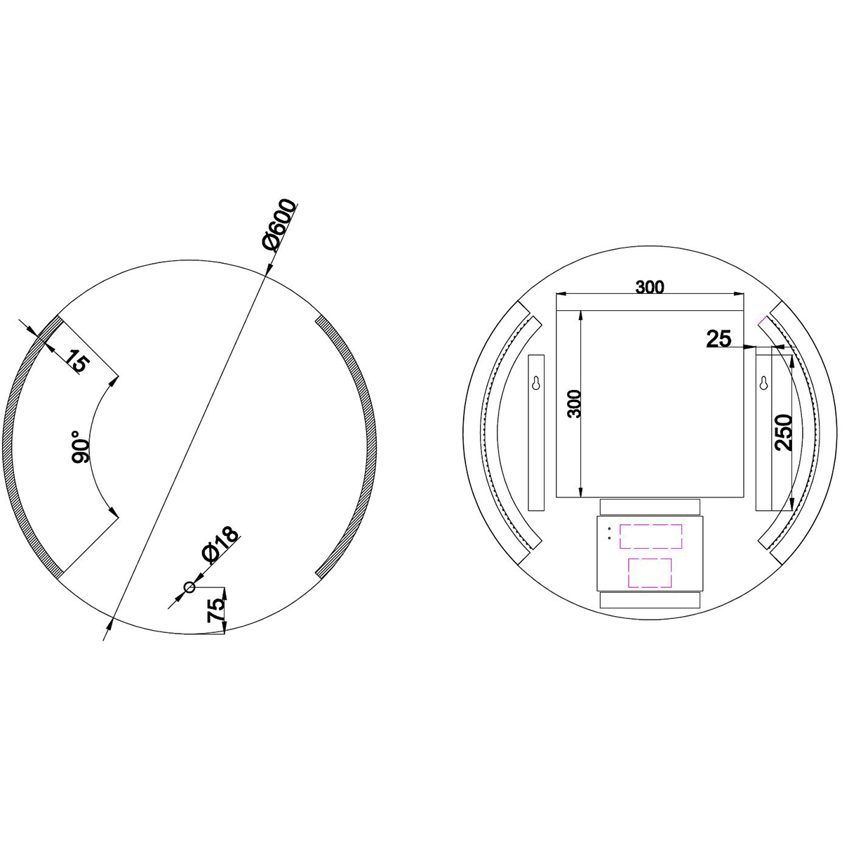 Wiesbaden Round Spiegel Met LED - Dimbaar - Spiegelverwarming - Rond - 60cm