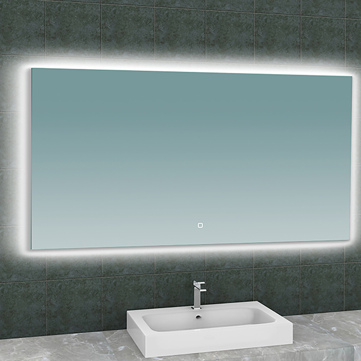 Wiesbaden Soul Spiegel Met LED - Dimbaar - Spiegelverwarming - Rechthoek - 140x80cm