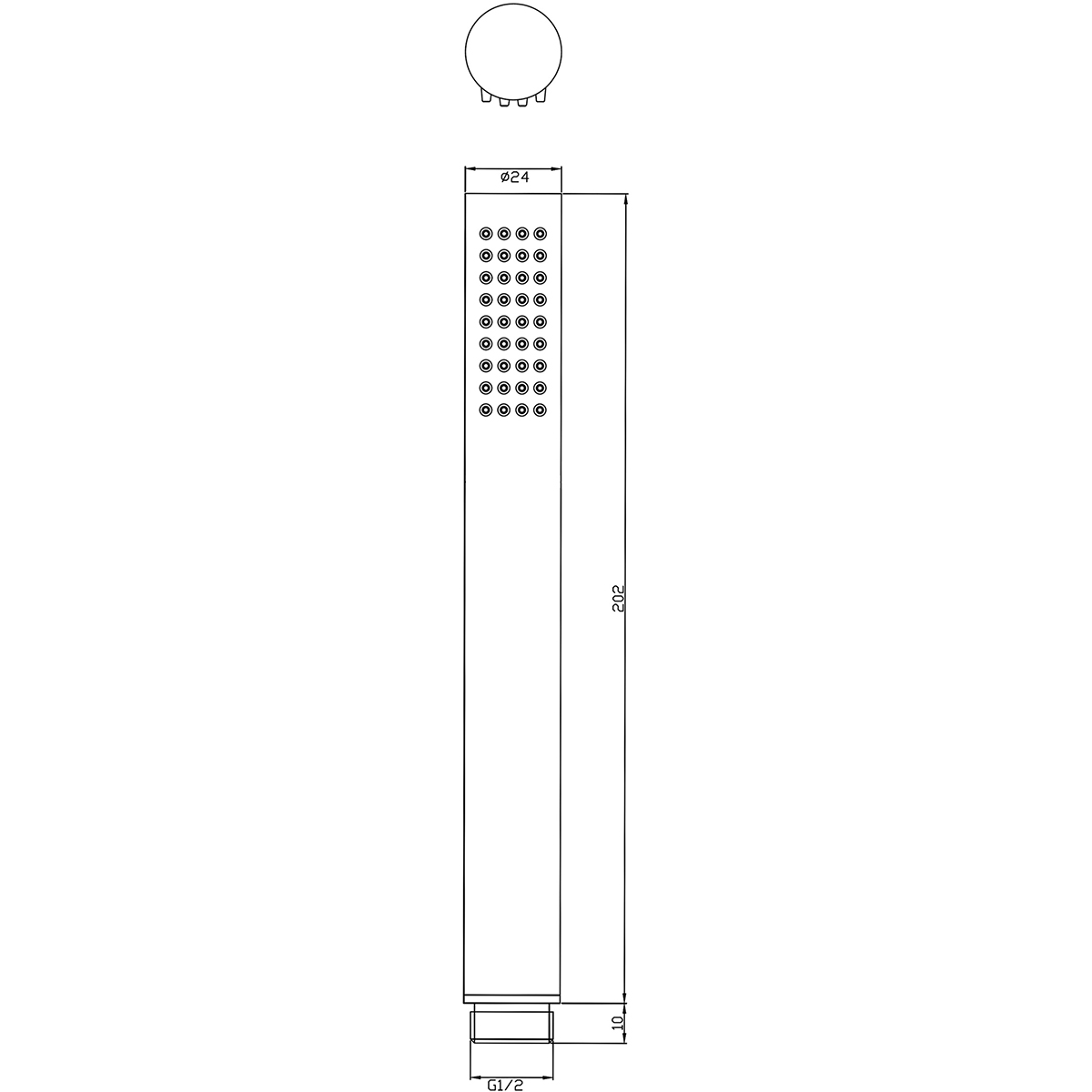 Wiesbaden Staafhanddouche - 1 Stand - Gunmetal