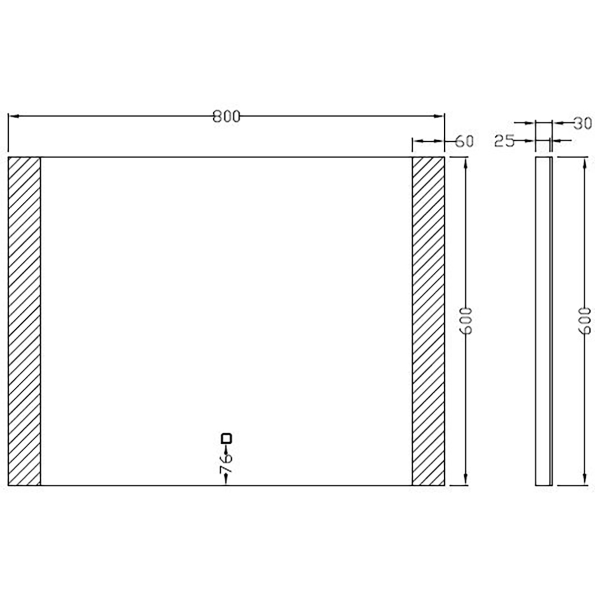 Wiesbaden Sunny Spiegel Met LED - Dimbaar - Spiegelverwarming - Rechthoek - 80x60cm