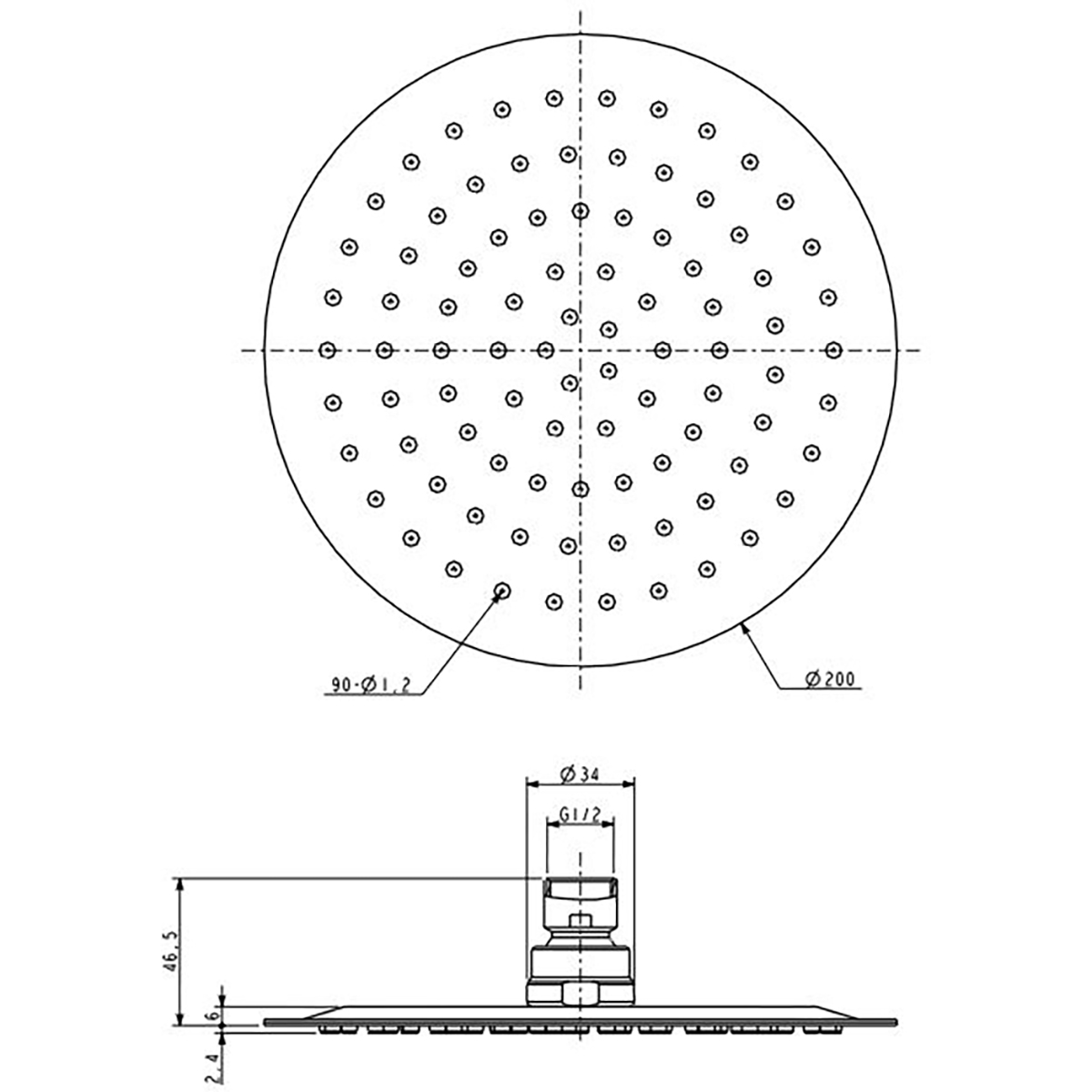 Wiesbaden Ufo Hoofddouche - Rond -  20cm - Chroom