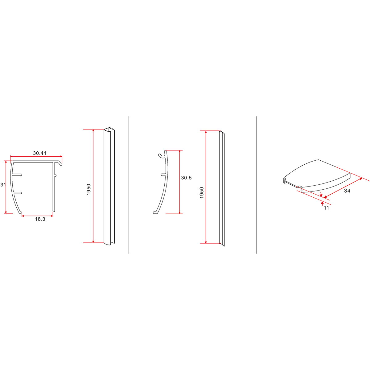 Xellanz Cerra Eco Nisdeur - 1000x1950x6mm - Helder Glas/Chroom