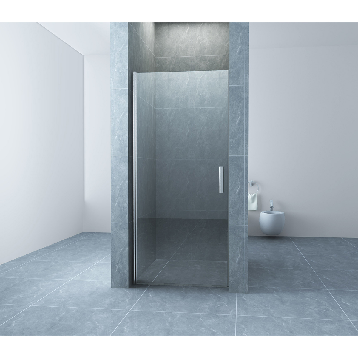 Xellanz Cerra Eco Nisdeur - 1000x1950x6mm - Helder Glas/Chroom