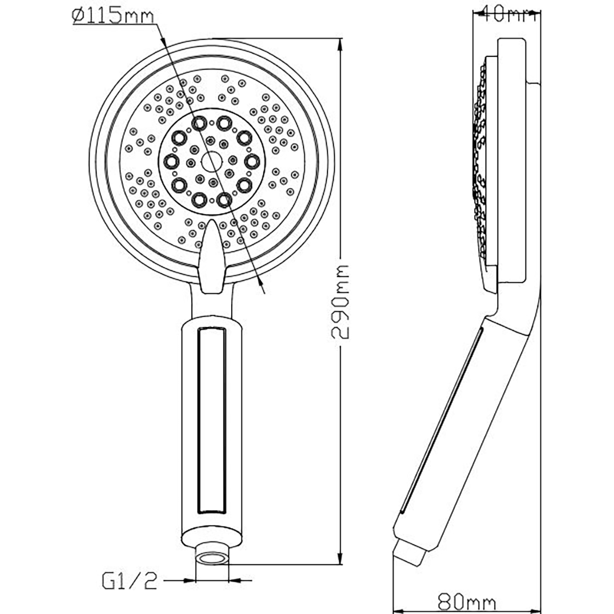 Xellanz Triton Verstelbare Handdouche - 10cm - Chroom