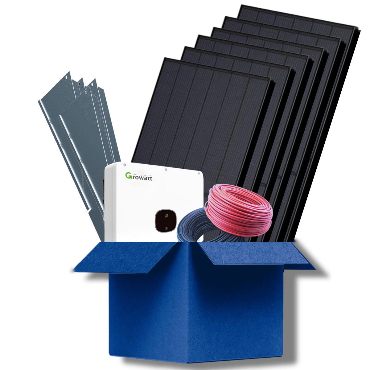 19 Zonnepanelen Set - Schuin Dak Portrait - LONGi Solar 410Wp - Zonnepanelen Pakket 7790Wp - Mono Full Black - LR5-54HPB-410M | Omvormer - Growatt MOD 8000TL3-X